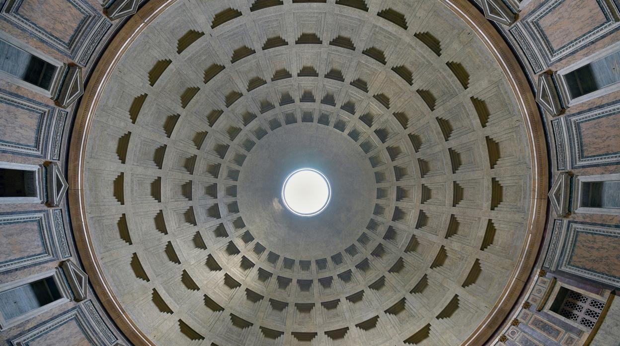 Cúpula del Panteón de Roma construida con hormigón no armado